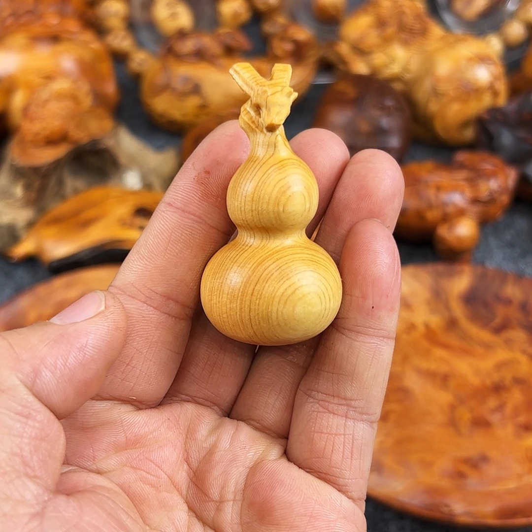 柏木太行崖柏葫芦手把件