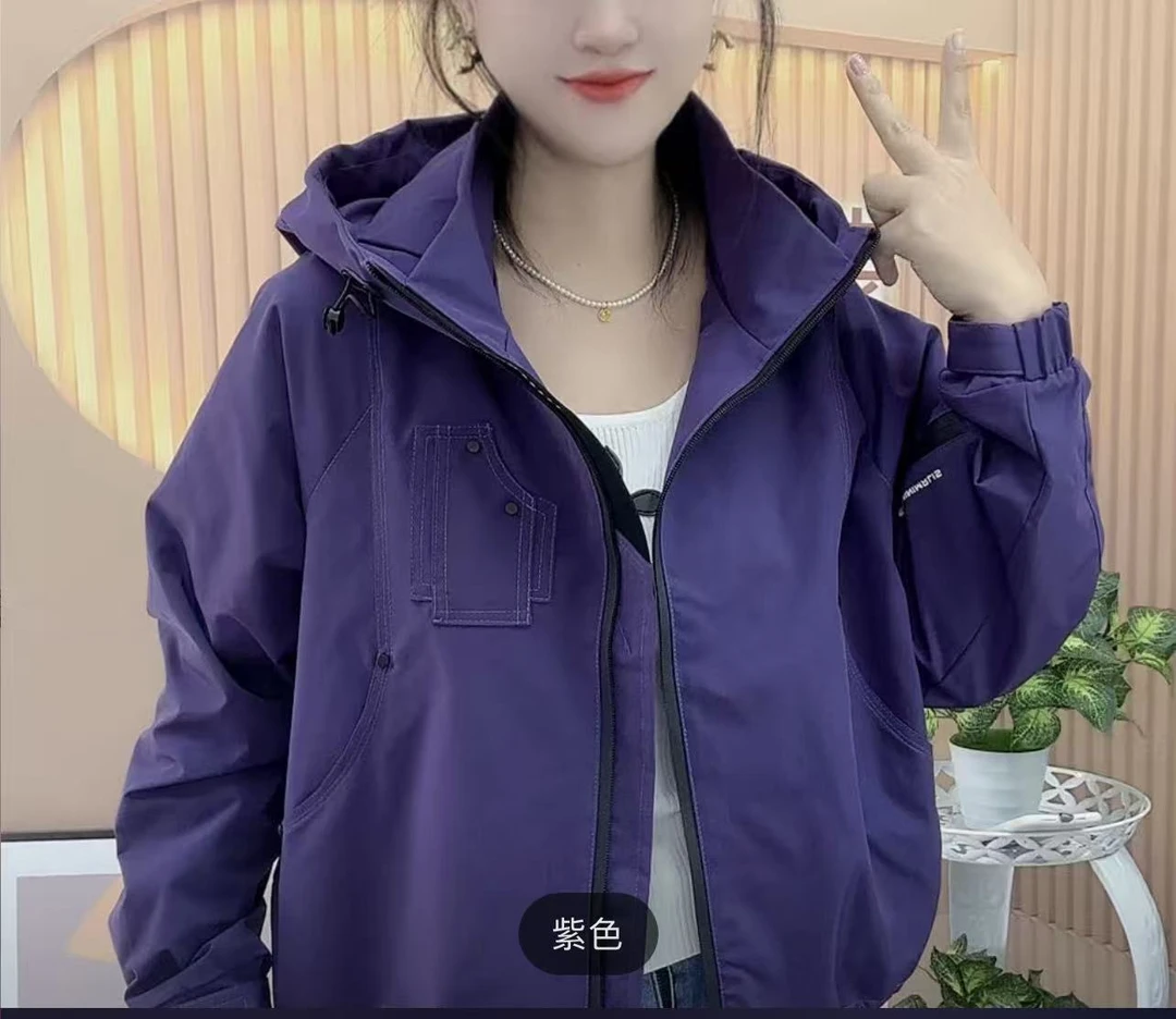 LL801秋季新款百搭休闲连帽外套衣长58左右