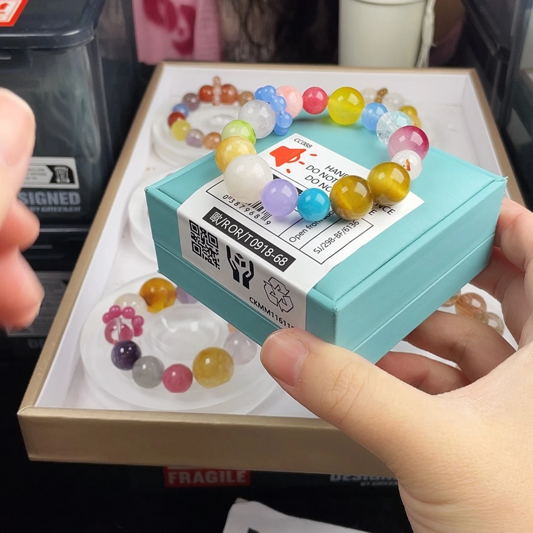 银S925镀金镶嵌水晶手串