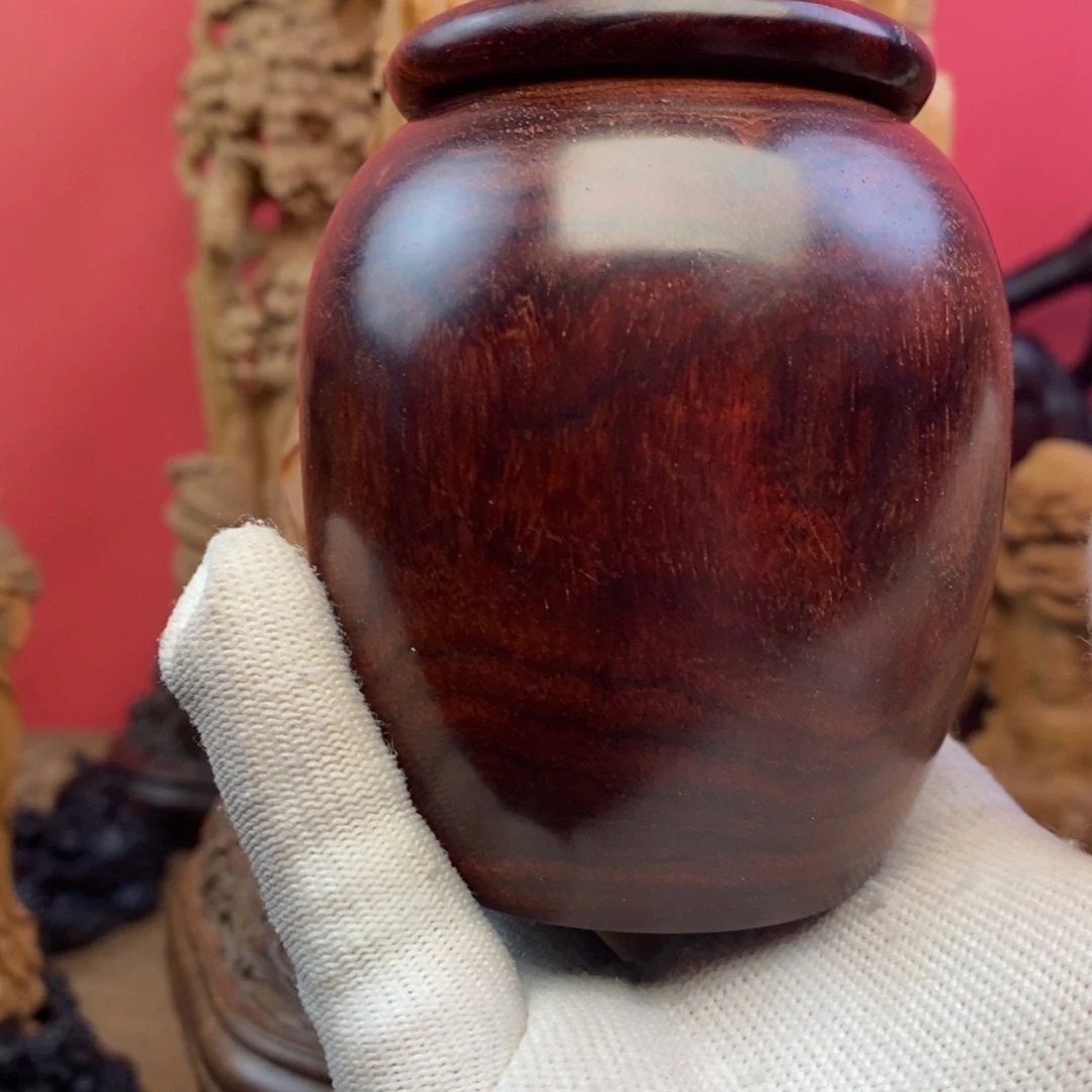 檀香木印度小叶紫檀茶叶罐