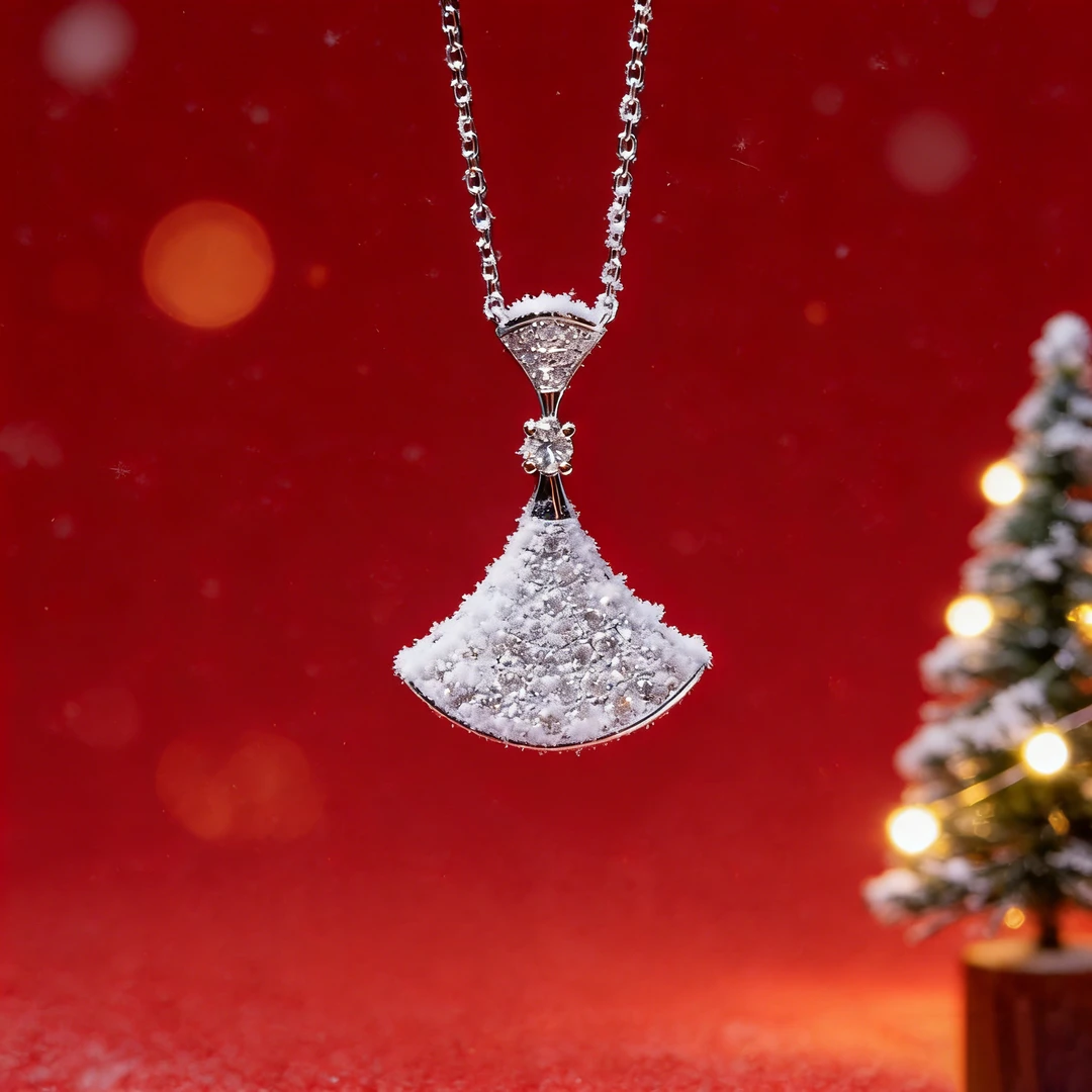 实验室培育钻石【闪耀钻石】小裙子吊坠一体链铂金镶嵌S156