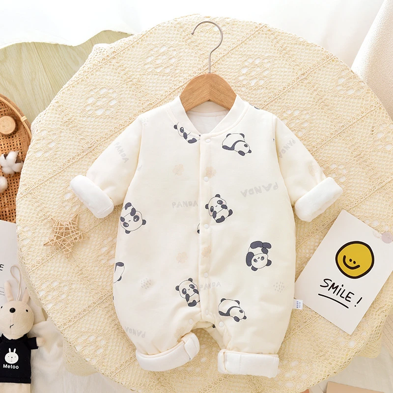 婴儿40克薄棉连体衣婴儿秋冬加厚保暖婴儿连体衣可爱搞怪婴儿衣服