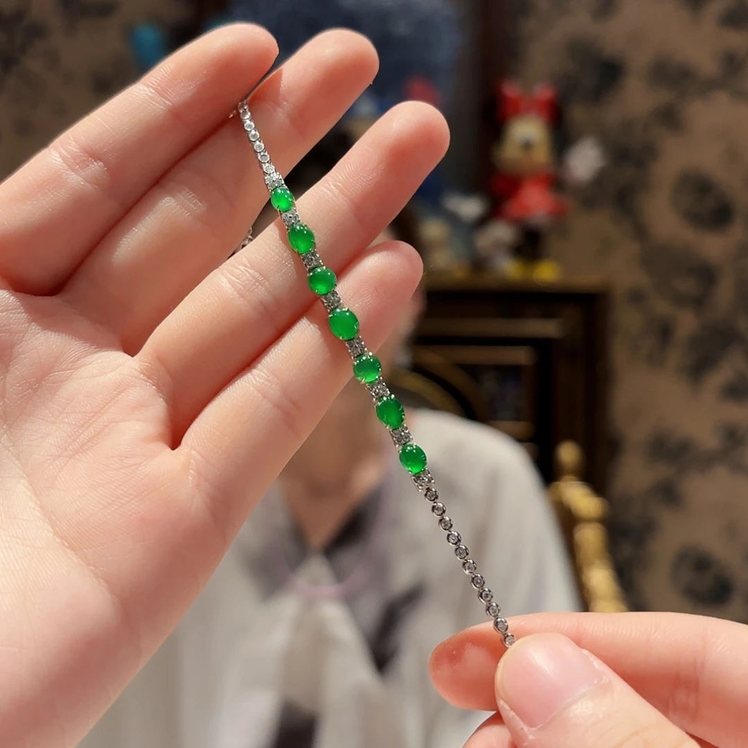 18K金镶嵌手链翡翠