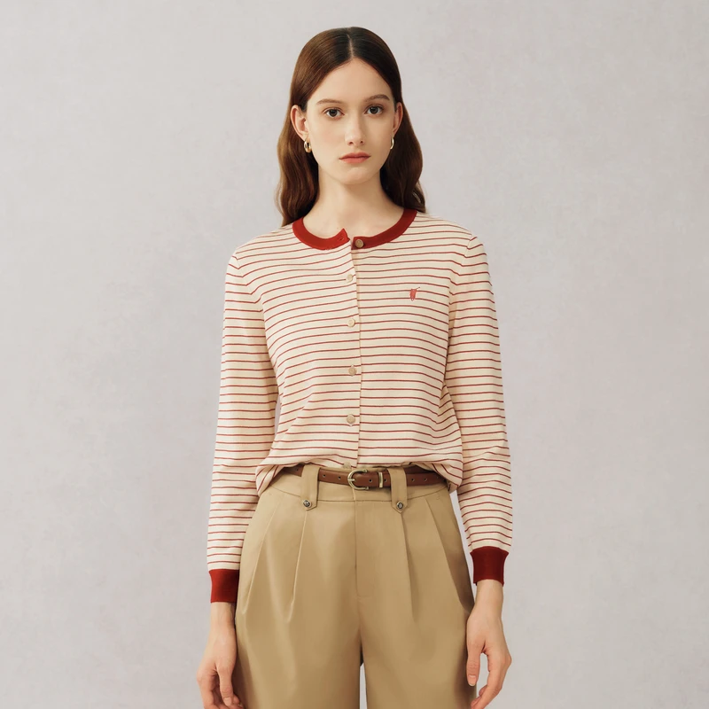 POLOWALK2025春夏时尚新品休闲简约女式长袖针织衫W51580451