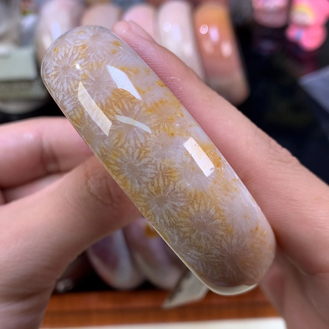 【闪购商品】颈饰未镶嵌硅化珊瑚（珊瑚玉）136号60.4圈橘冰烟花