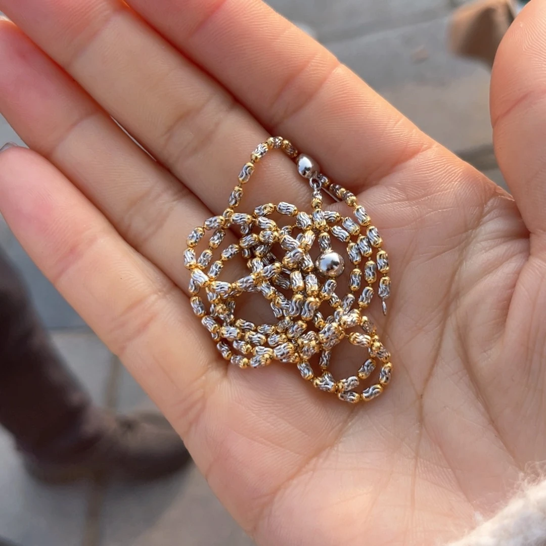 和田玉颈饰银S925镀金镶嵌于*人