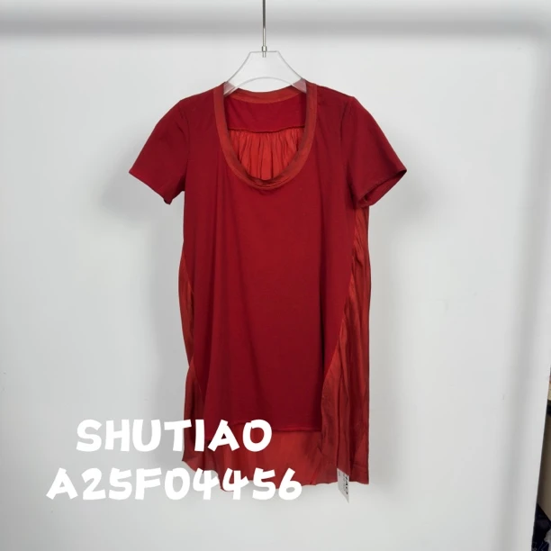 【SHUTIAO】2025夏季：新款小众设计款T恤A25F04456