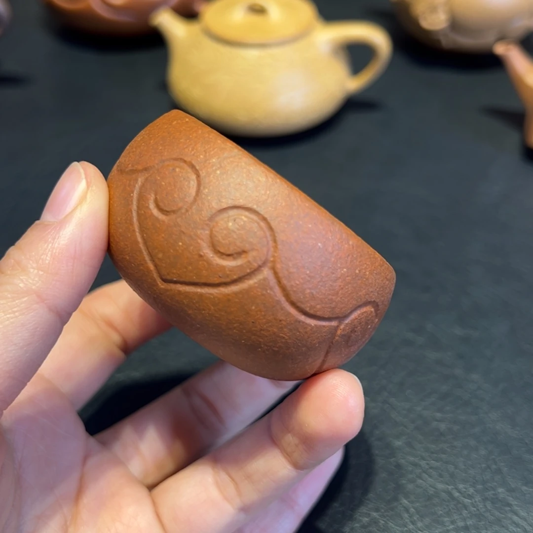 容量60毫升，红泥，如意杯