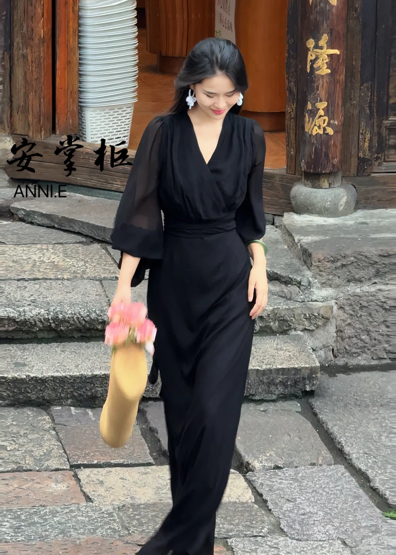 安掌柜 【赫本裙】新中式女高端精致连衣裙ZXC7705
