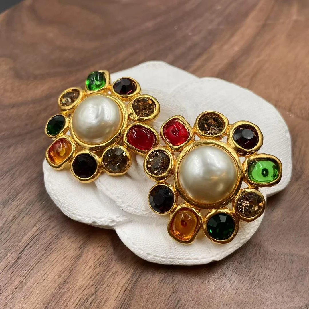 95新 Chanel/香奈儿 香奈儿多色琉璃珠珠耳夹/jm01114