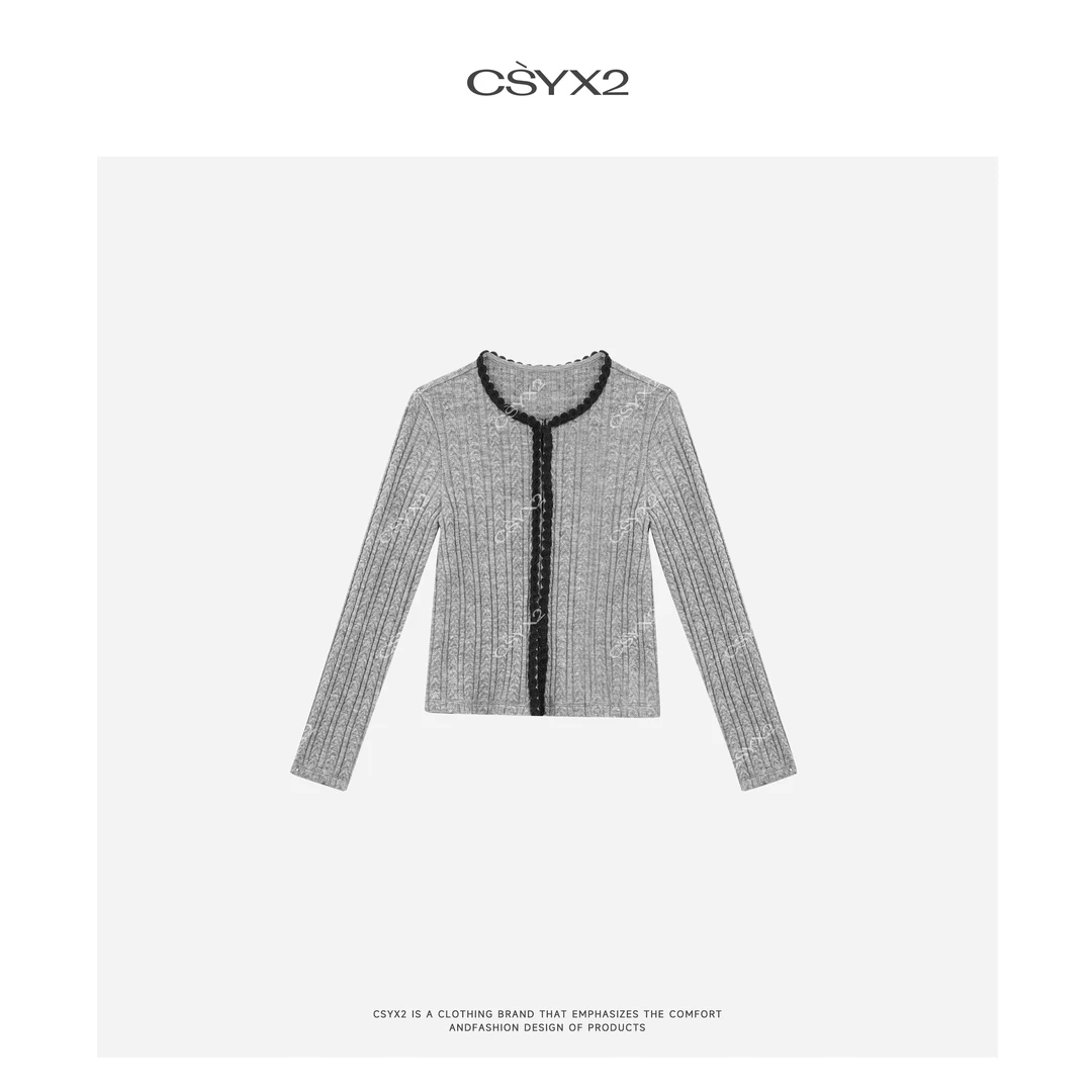 CsyX2-2025S/S 早春新款 “雾都”长袖圆领开衫CZ5CX040