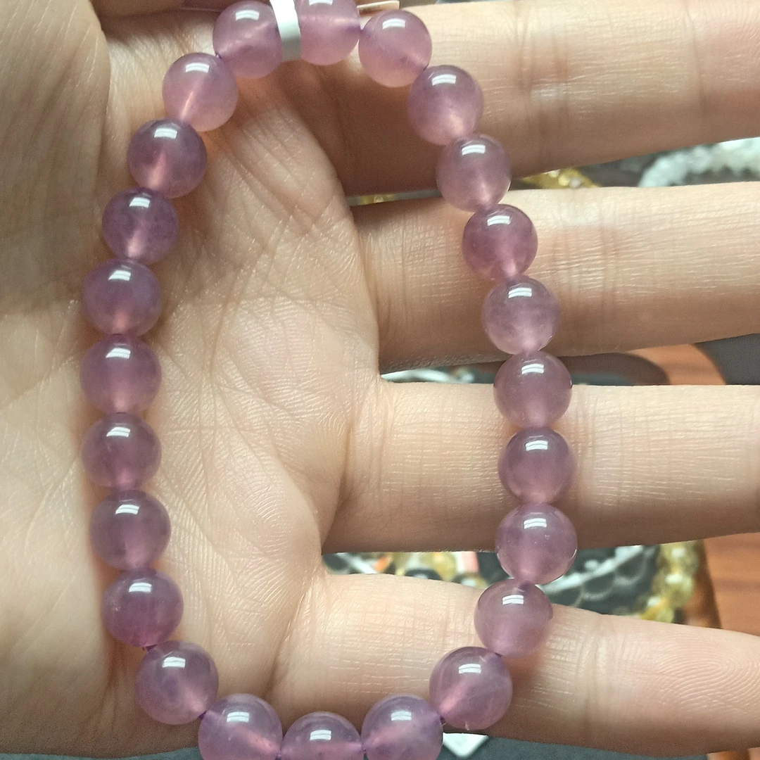 手链 天然紫马粉果冻体女款