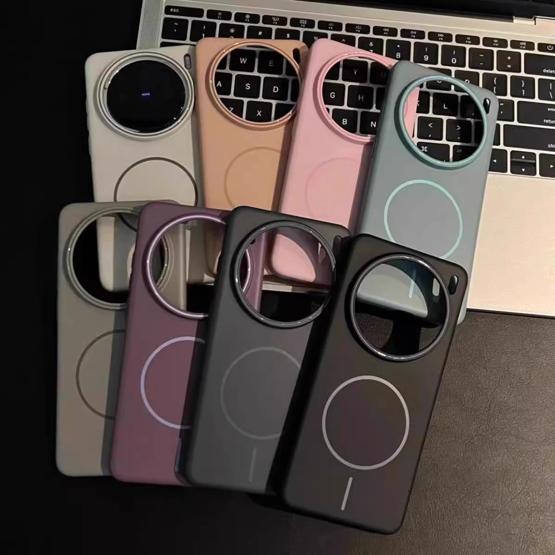 新款适用vivox200promini肤感磁吸手机壳x200/100s纯色防摔保护套