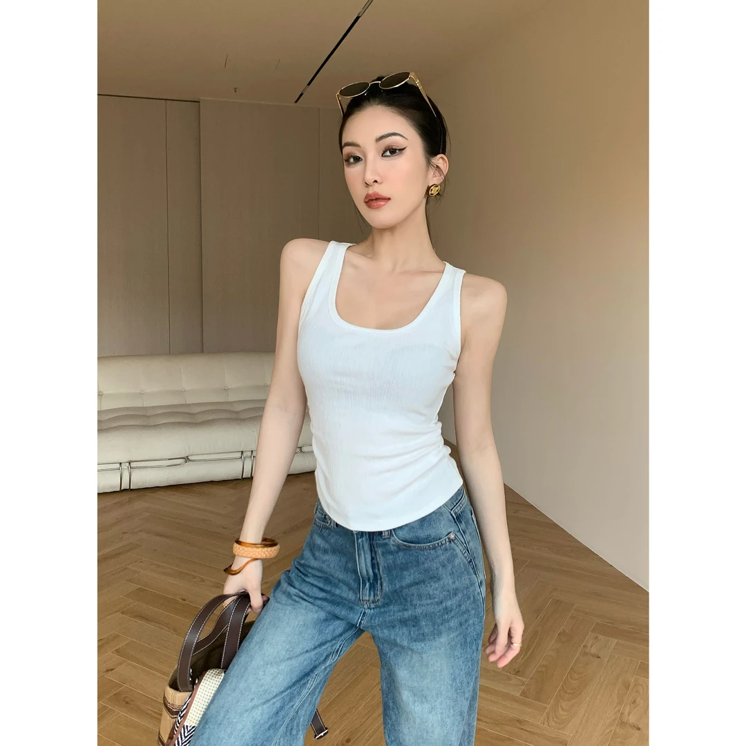 JIJINQI显瘦通勤挂脖百搭修身打底吊带无袖背心女JD01SZPT912