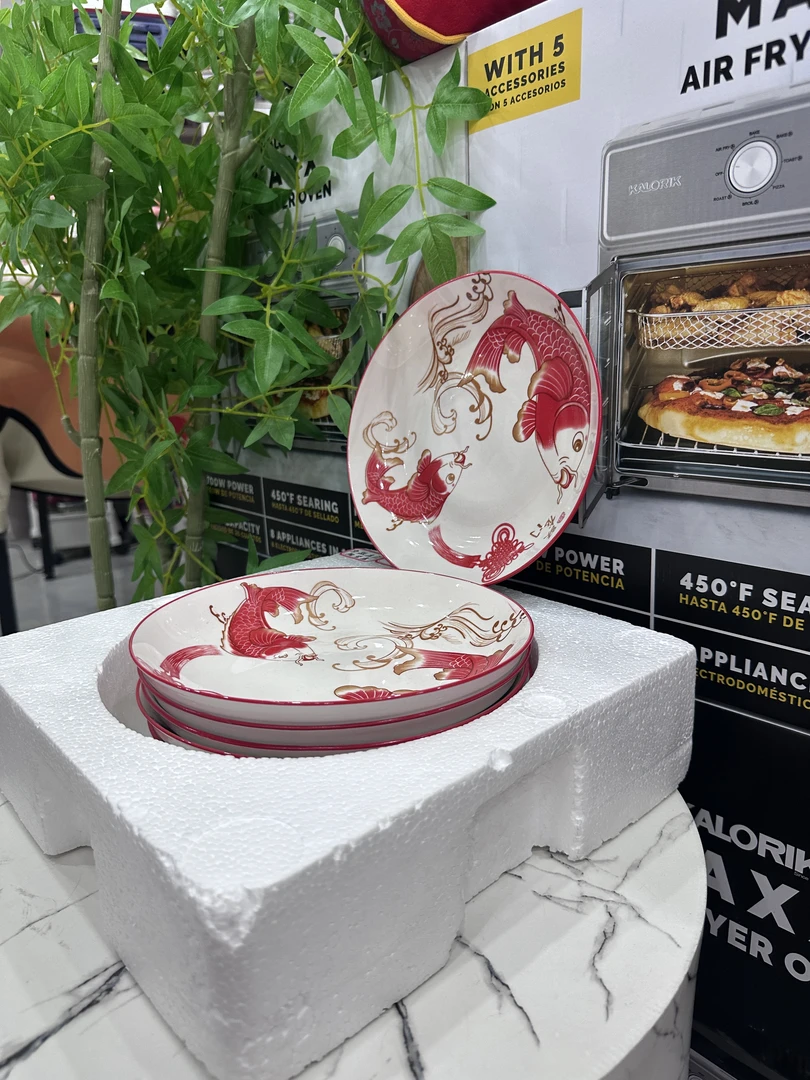 【主播专属】鱼跃龙门陶瓷盘周边