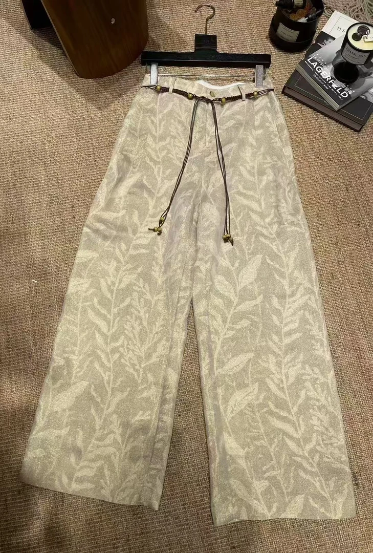 【莎姐原创】生生不息休闲裤文艺金丝亚麻裤垂感薄款夏季251806