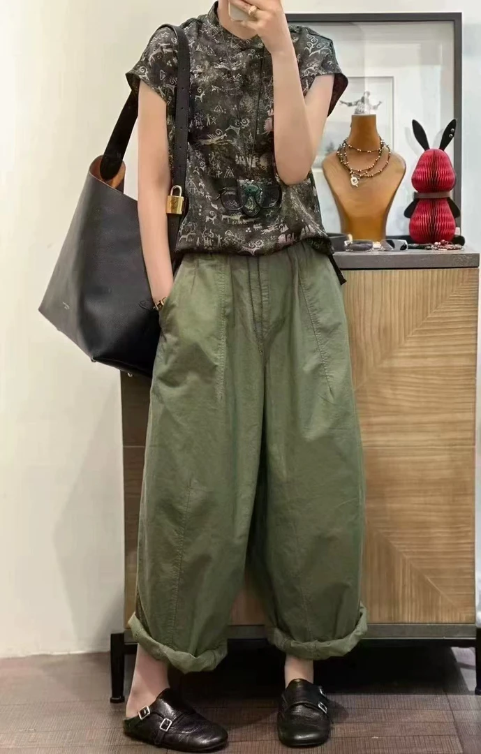 时尚百搭阔腿工装裤流行时尚潮牌女装痞帅炸街风女装阔腿裤裤子