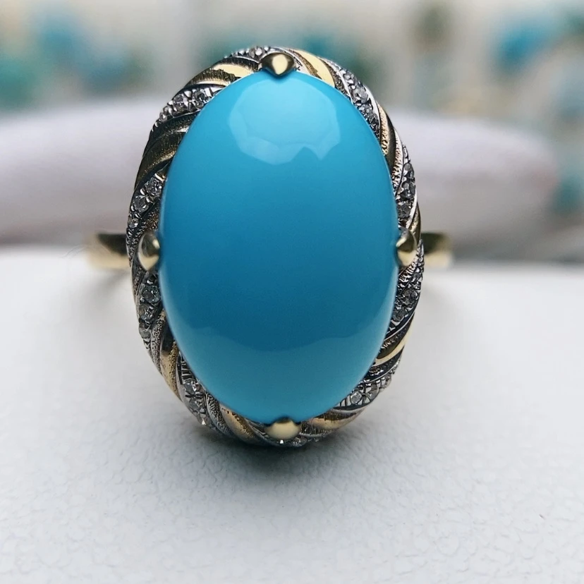 【闪购商品】绿松石珠宝奇石18K金镶嵌