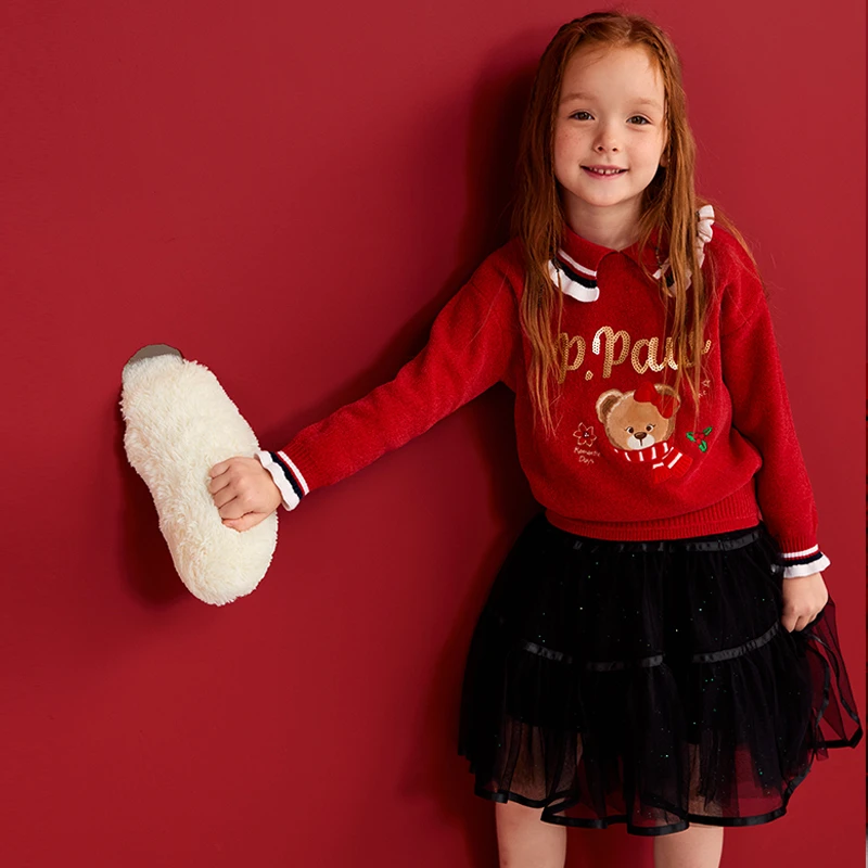 【新年系列】PawinPaw卡通小熊童装秋冬女童网纱蓬蓬裙