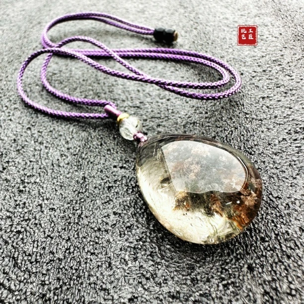 玩艺工匠天然绿幽灵水晶吊坠重约18.5g35×26×15mm多样性发一件