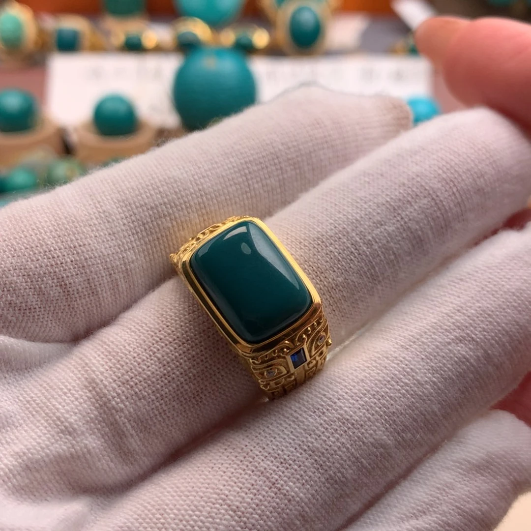 绿松石18K金镶嵌绿松石