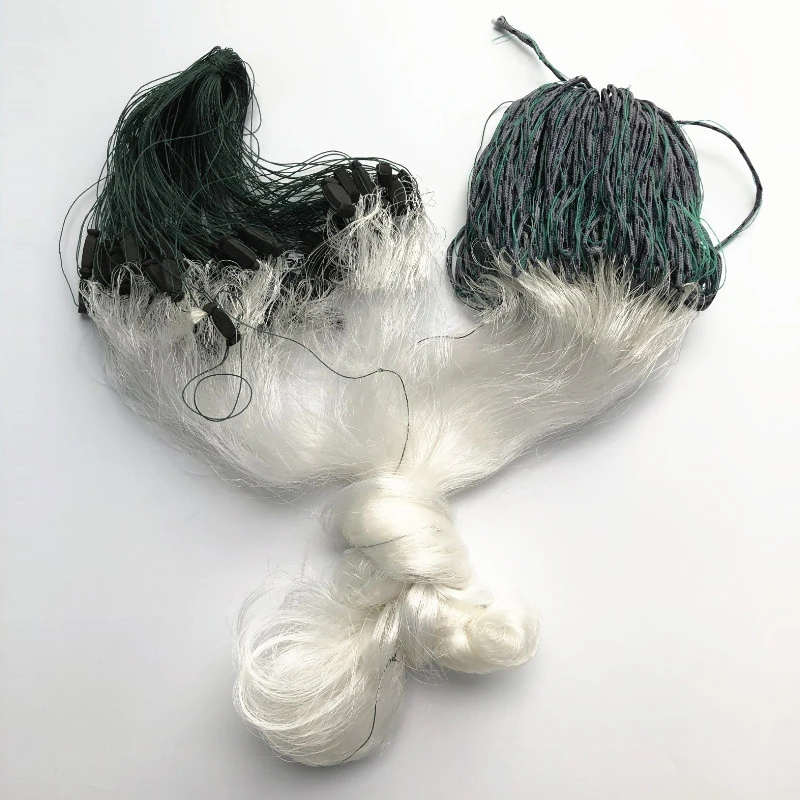 槐渔 1.8米50米 绳坠渔网 三层网鱼网 绳子网 鱼网 粘渔网