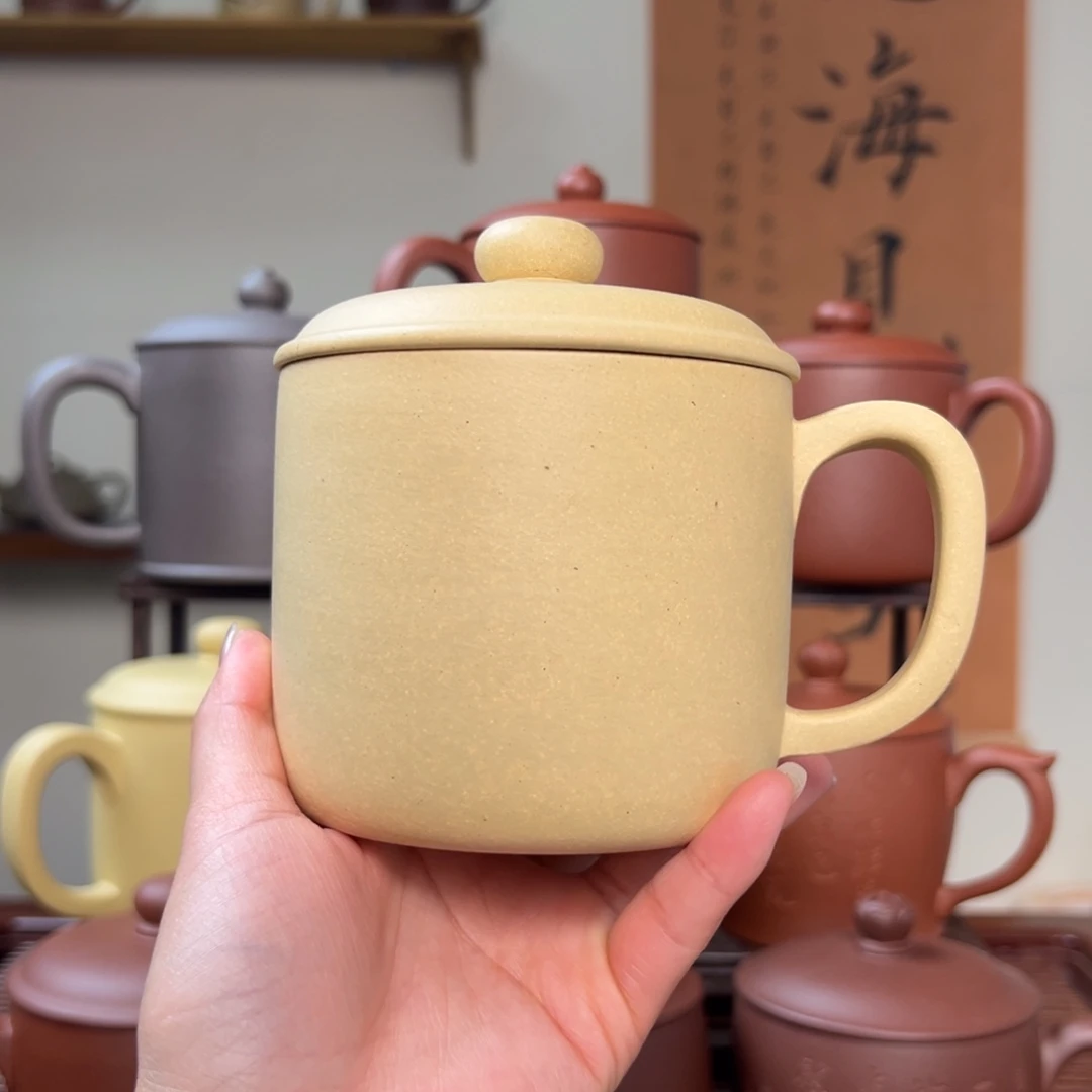 茶杯紫砂顺*微瑕紫砂盖杯本绿