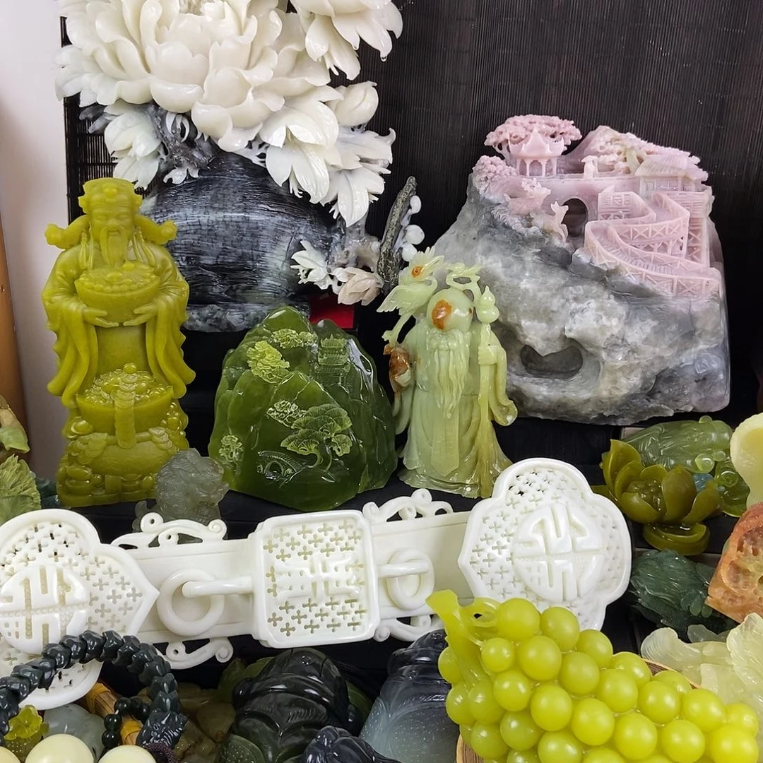 蛇纹石玉合金手把