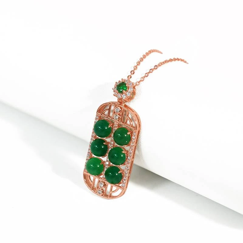 【小米专属】精致如意算盘天然玉髓合金镶嵌吊坠赠合金项链【ZDZ157】