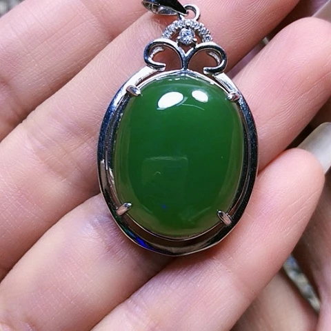 和田玉银S925镶嵌戒指