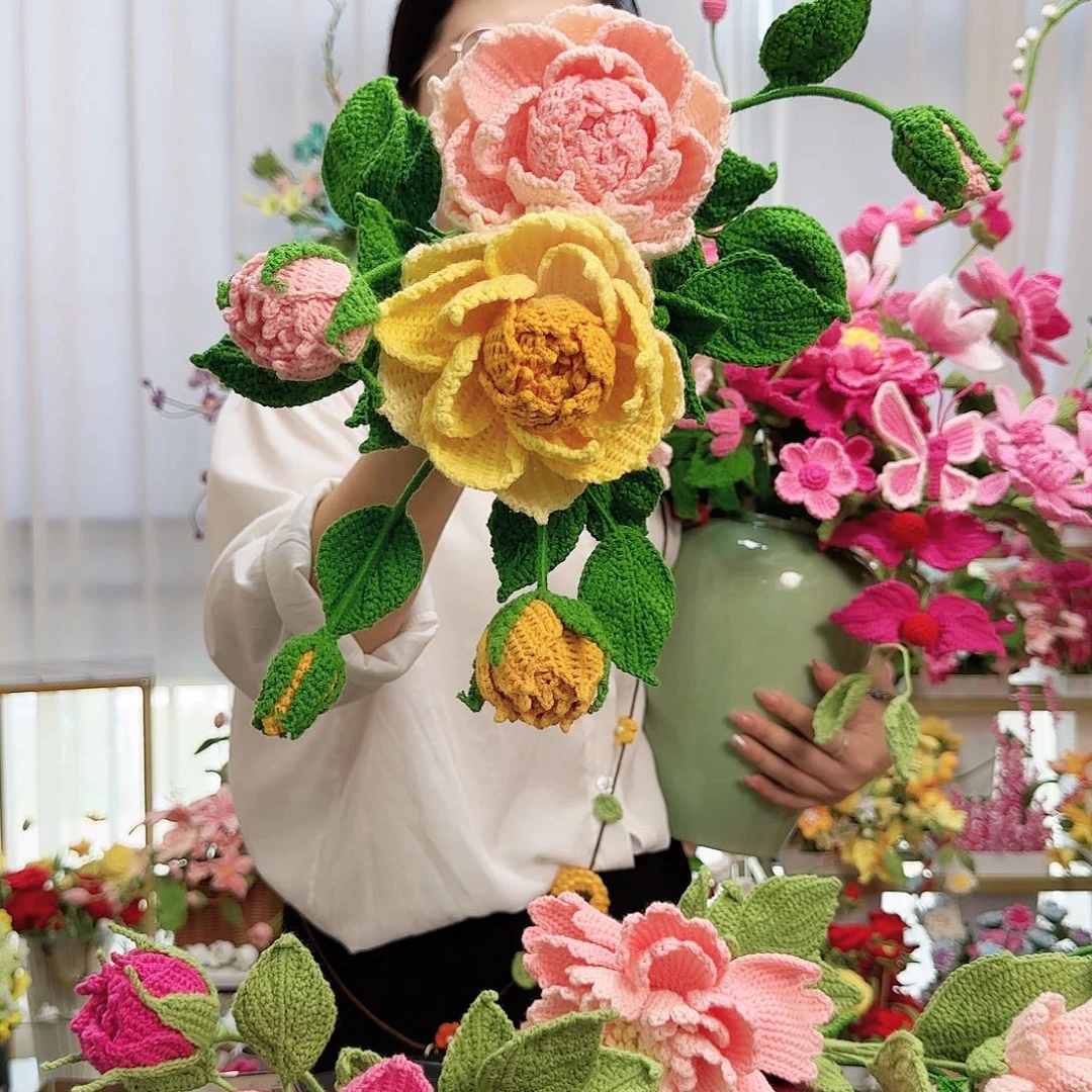 莱赛尔纤维棉手工戴维月季花