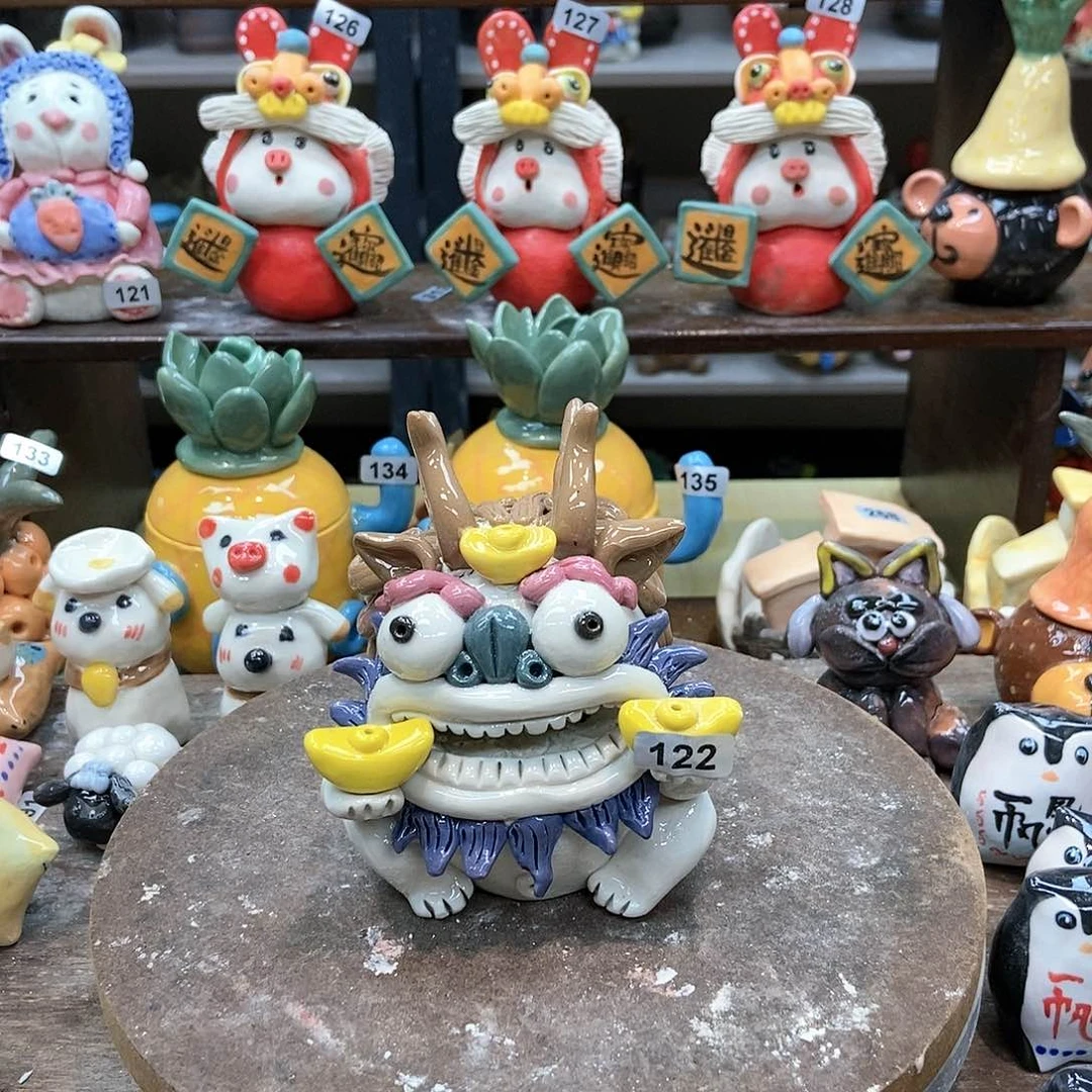 摆件直播间手工抽象陶瓷摆件122