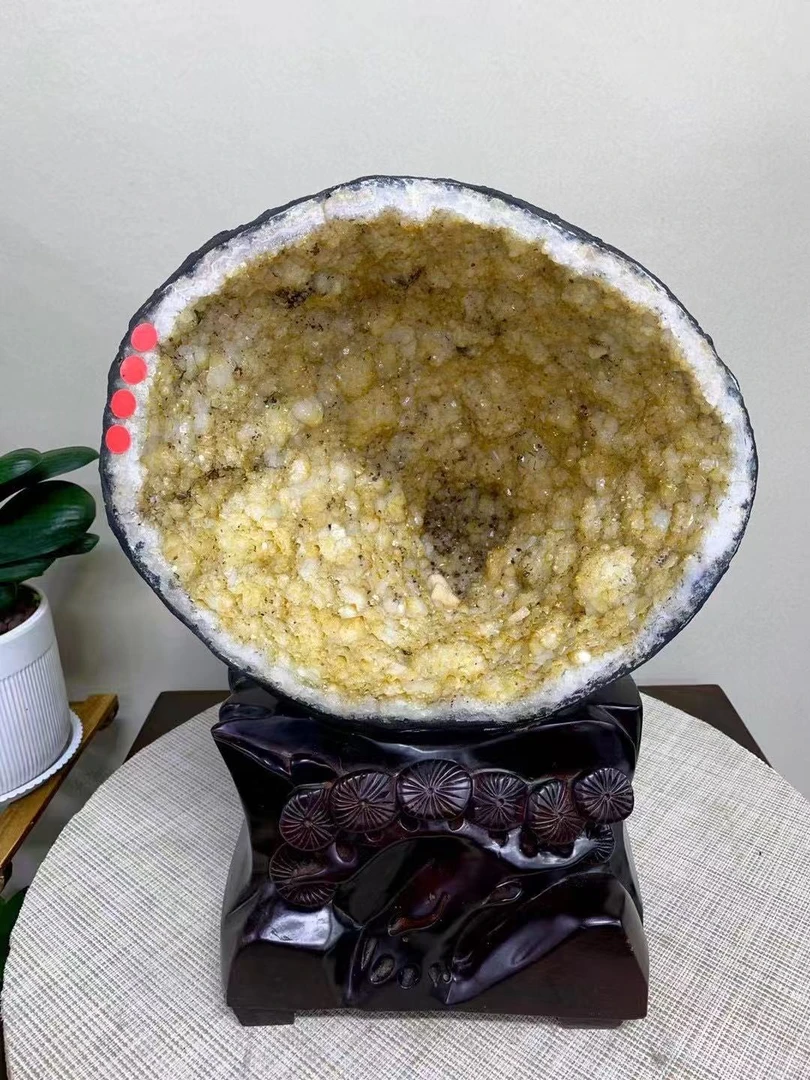 天然圆口黄水晶袋子