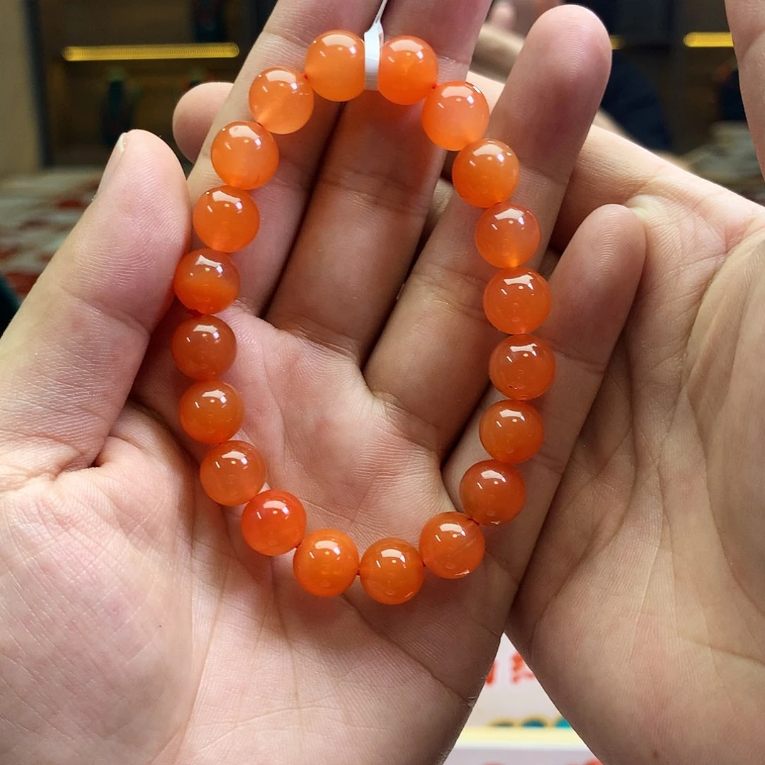 【闪购商品】南红玛瑙L冷水河圆珠单圈10mm未镶嵌