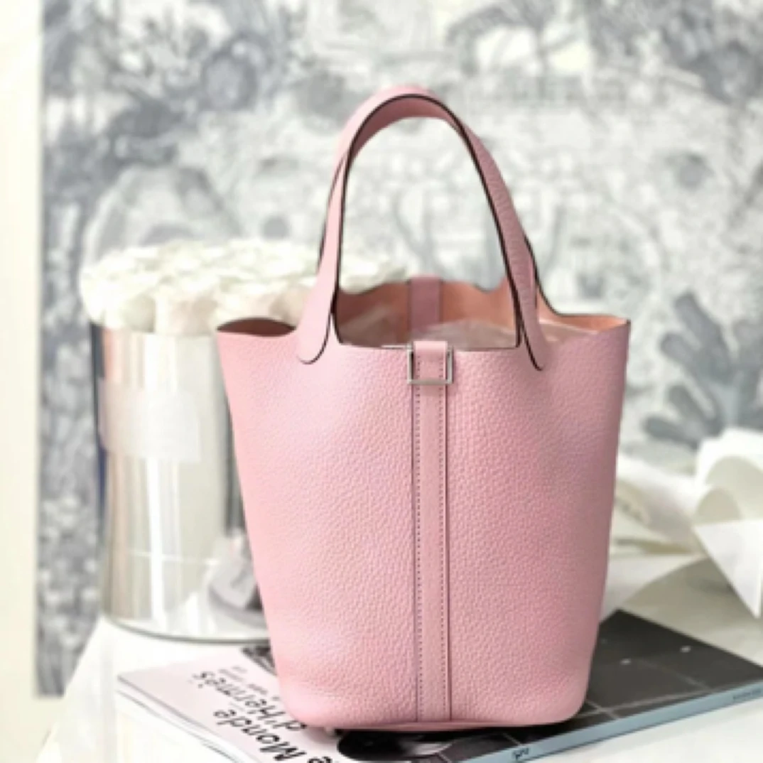 未使用 Hermes/爱马仕 爱马仕菜篮子18 樱花粉银扣K刻（13774827）