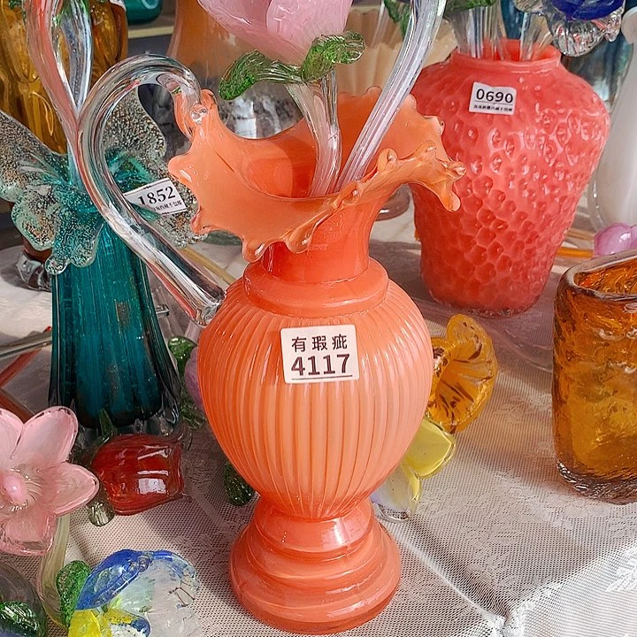 琉璃4117瑕疵花瓶摆件
