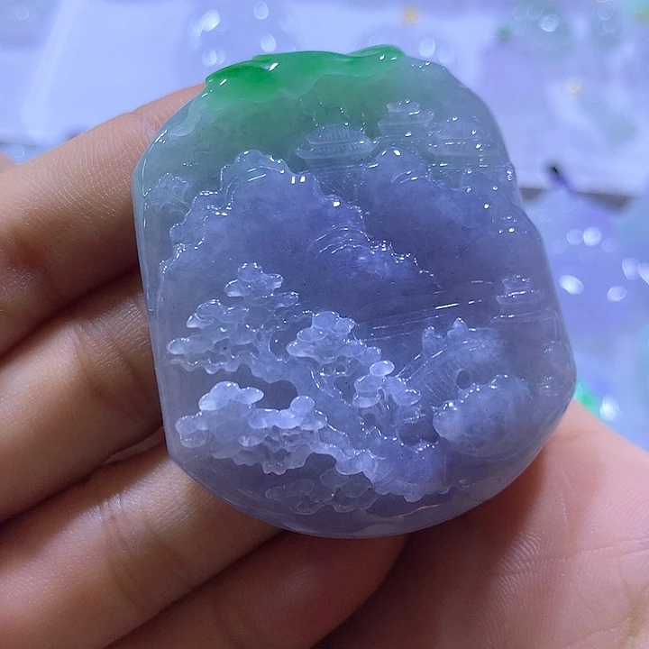 颈饰未镶嵌翡翠天然翡翠A货吊坠