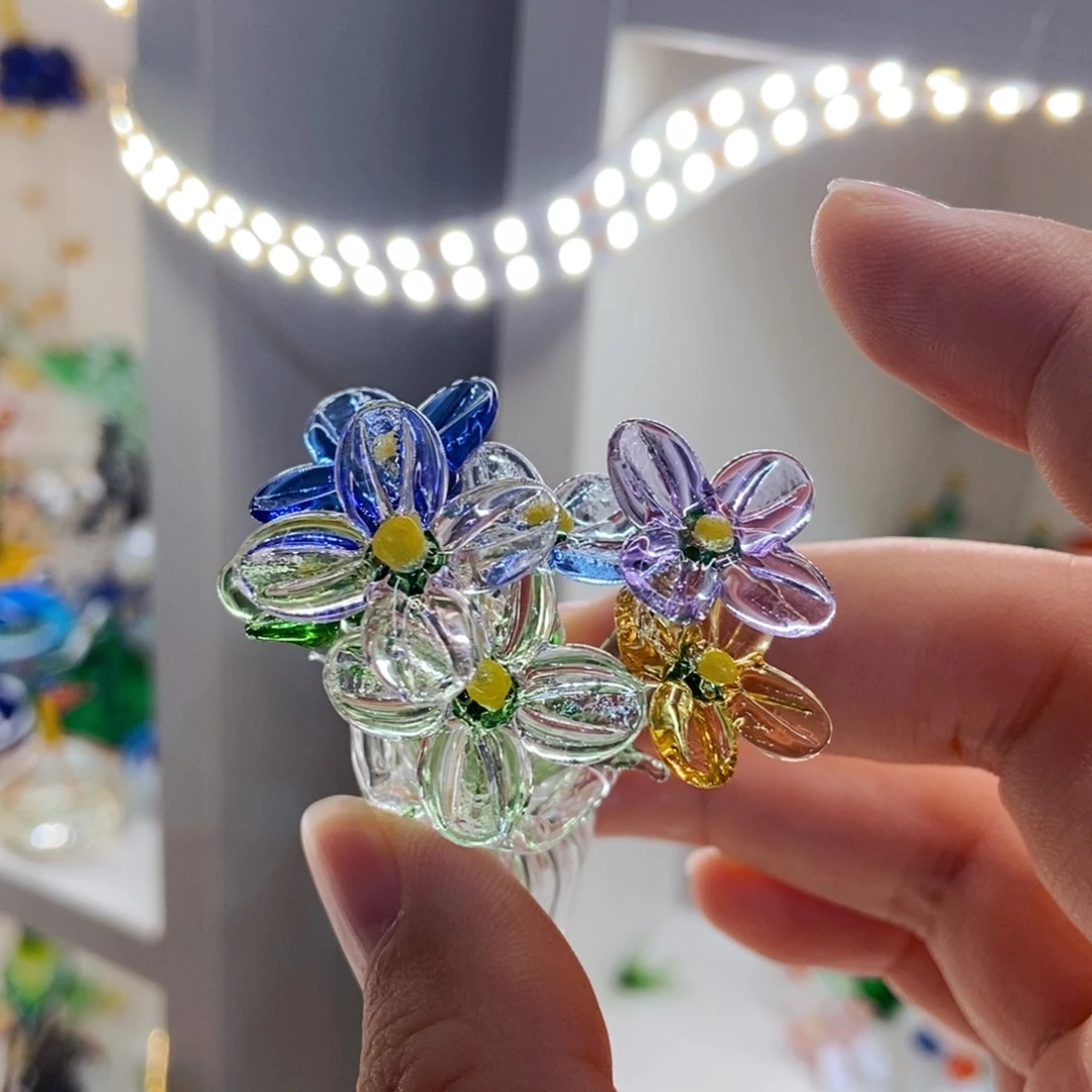 琉璃手工艺品七色花