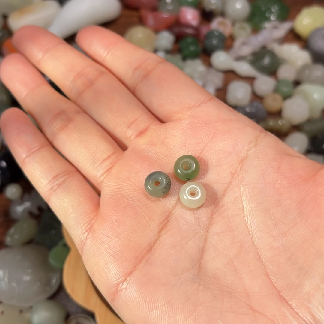 和田玉珠宝半成品未镶嵌褪****4