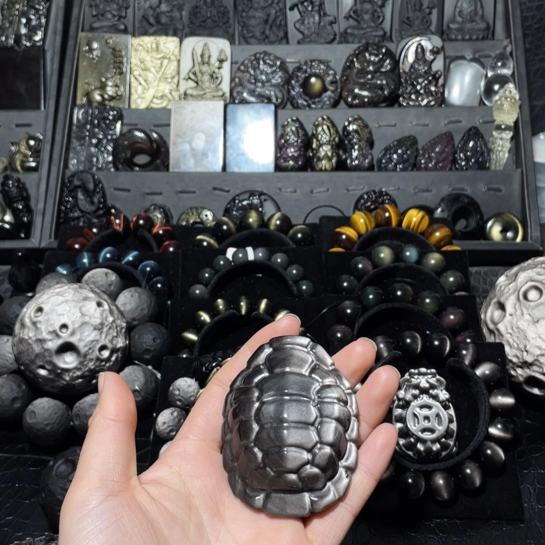 无***道黑曜岩未镶嵌珠宝奇石