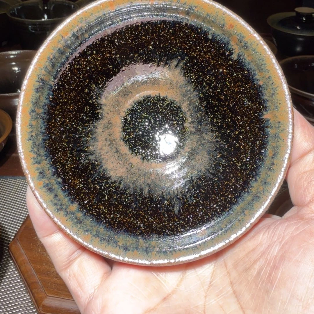 来***脉桃花岛通天龙窑柴烧建盏样品