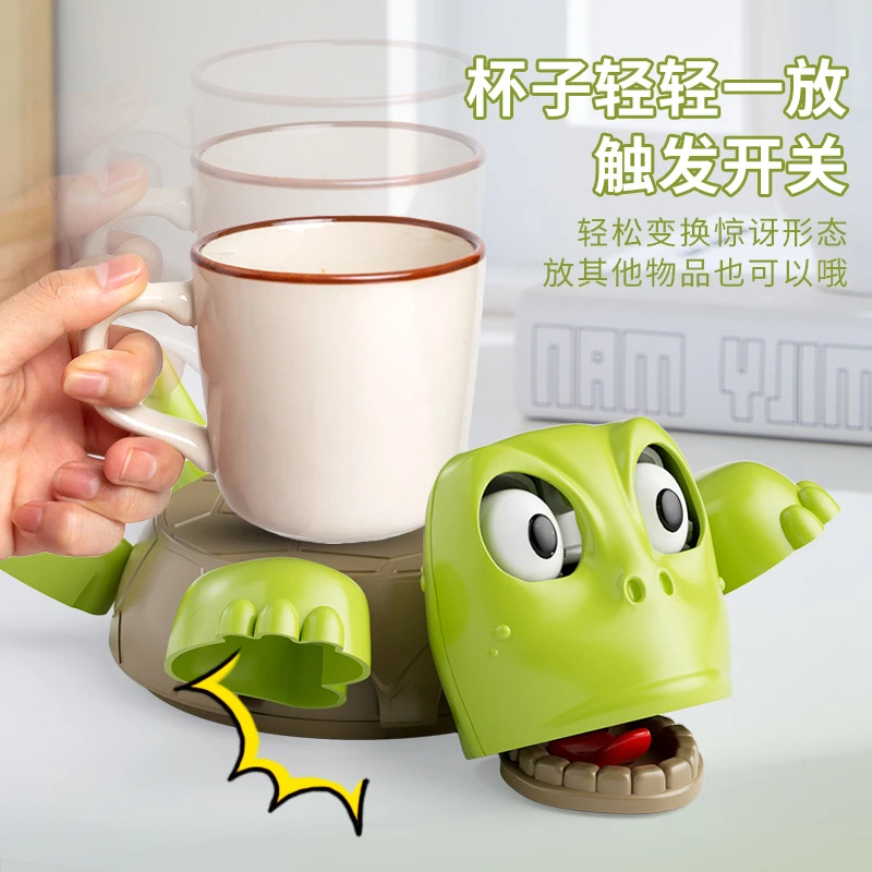 王八杯垫桌面摆件按压瞪眼可爱搞笑乌龟杯垫创意搞怪