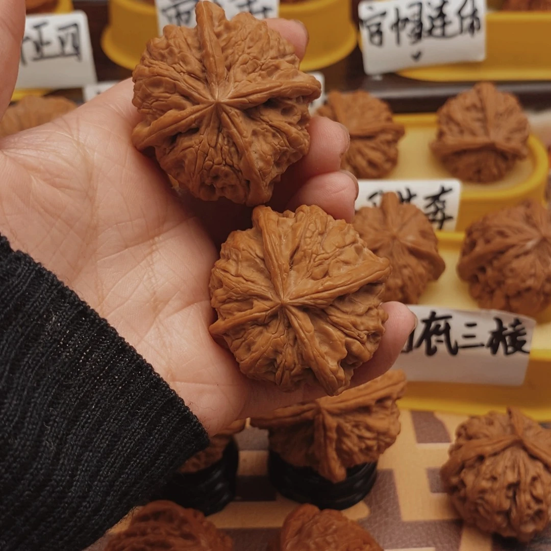 文玩核桃把件41全品雨花石四棱