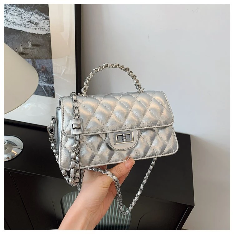 超火小包包女式2025新款小香风菱格链条小方包时尚百搭单肩斜挎包