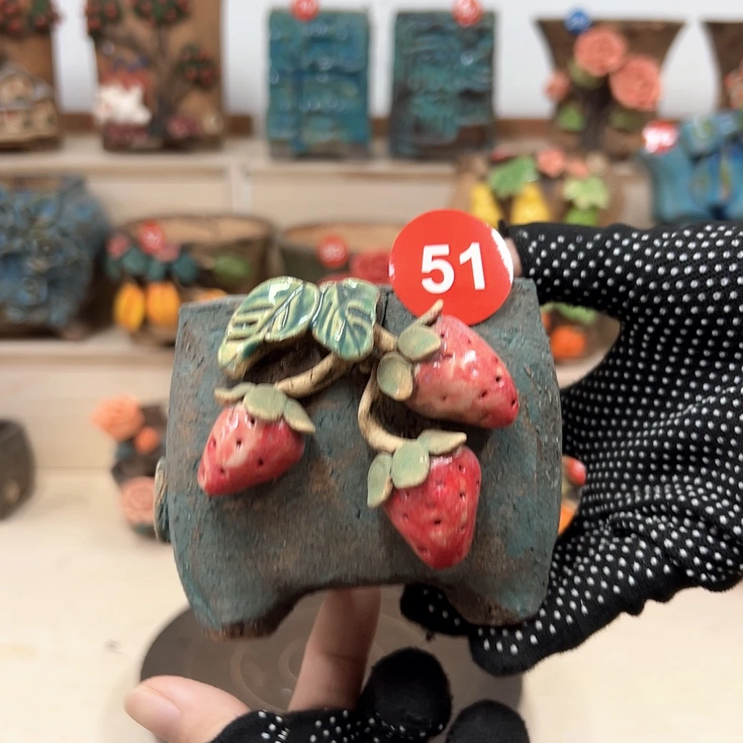 紫砂花盆51号内口7×6外高8