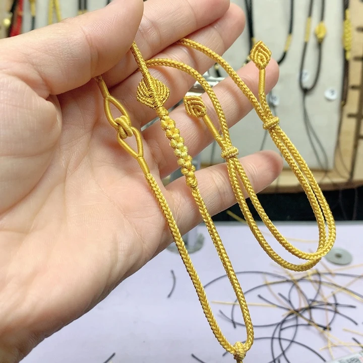 布艺非金属纯手工编织项链绳黄色叶子