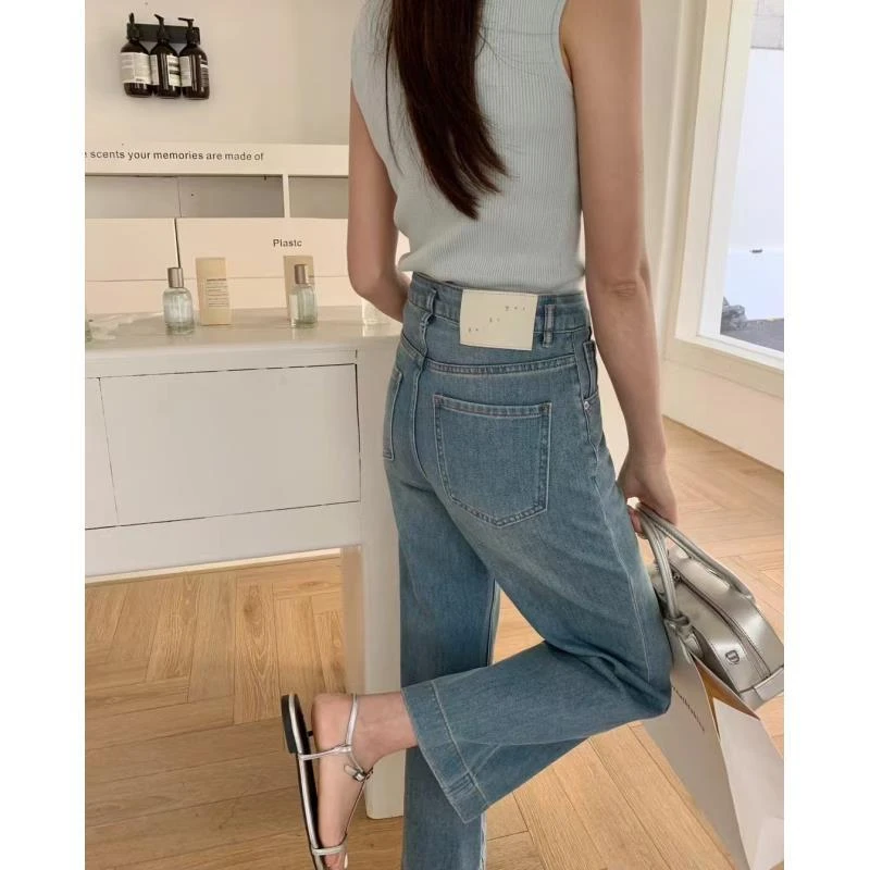 【3099】葡萄王家 软牛仔 四面弹九分筒喇裤 软糯有质感