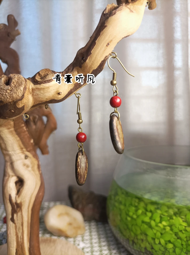非金属木质耳饰 003青囊听风 凤凰木 纯手工制作耳环
