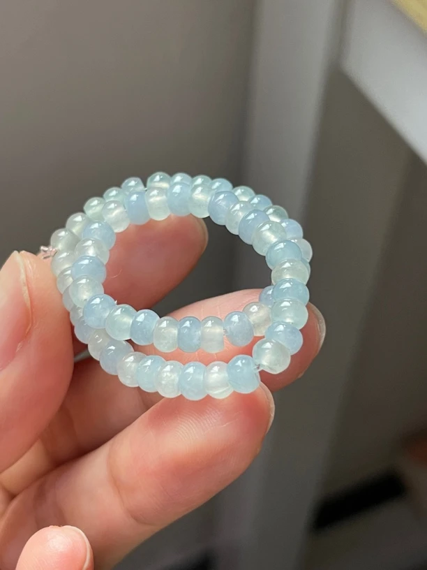 天然翡翠冰透手串种老底子细