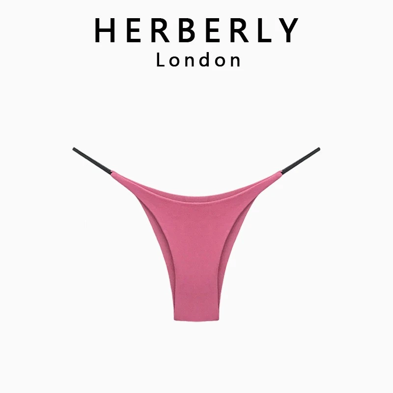 英国 HERBERLY 性感纯欲半包臀内裤女双层细带低腰纯棉健身三角裤